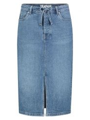 Sublevel Spódnica dżinsowa w kolorze niebieskim rozmiar: L. Niebieskie spódniczki damskie Sublevel, l, z aplikacjami, ze skóry, klasyczne, midi, proste. Za 109.26 zł.