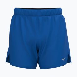 Spodenki do biegania męskie Mizuno Core 5.5" 2IN1. Niebieskie szorty męskie Mizuno, bez kołnierzyka. Za 139.99 zł.
