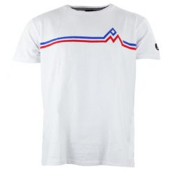 T-shirt Peak Mountain Casa. Białe t-shirty męskie Peak Mountain, m, bez wzorów, bez kołnierzyka. W wyprzedaży za 89.00 zł.