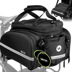 Torba rowerowa na bagażnik VAYOX VA0346 wodoodporna rozkładana 35L. Czarne torby męskie na ramię VAYOX, bez wzorów, na ramię. Za 229.00 zł.