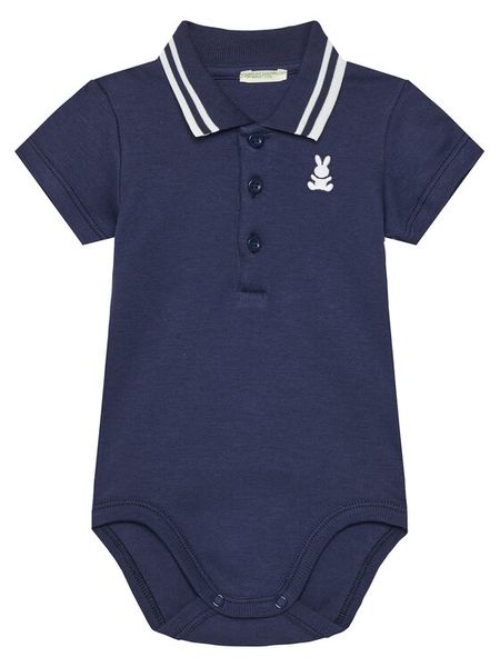 United Colors Of Benetton Body dziecięce 3CDIAB00M Granatowy. Niebieskie body niemowlęce United Colors Of Benetton, bez wzorów, z bawełny, bez ramiączek. Za 39.99 zł.