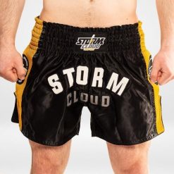 Spodenki Muay Thai StormCloud Headline Czarne/Żółte XXL. Czarne szorty męskie STORMCLOUD, bez wzorów, z meshu, sportowe. Za 159.00 zł.
