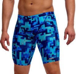 Spodenki do pływania Jammery Funky Trunks You Blued. Niebieskie kąpielówki męskie FUNKY TRUNKS, m, bez wzorów, z materiału, na fitness i siłownię. Za 219.00 zł.