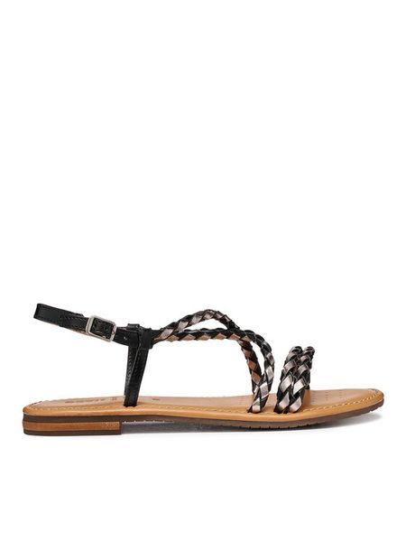 Geox Sandały D Sozy S D65LXA 0KFKY C0067 Czarny. Czarne sandały damskie Geox, bez wzorów, ze skóry, bez obcasa, na płaskiej podeszwie. Za 389.99 zł.