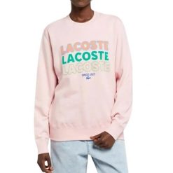 Bluza damska Lacoste SF1267. Czerwone bluzy z nadrukiem damskie Lacoste, xs, z bawełny. Za 417.00 zł.