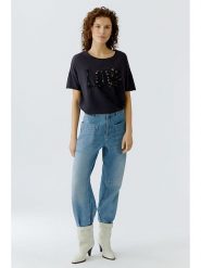 Oui Koszulka w kolorze czarnym rozmiar: 42. Czarne bluzki damskie Oui, bez wzorów, z bawełny, bez kołnierzyka. Za 173.99 zł.