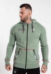 Georgia Bluza z kapturem zapinana na suwak - Zielony. Zielone bluzy sportowe męskie GORILLA WEAR, bez wzorów, z bawełny, bez kołnierzyka, bez ramiączek. Za 407.00 zł.