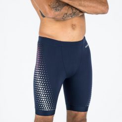 Spodenki pływackie Jammer męskie Nabaiji Fiti. Niebieskie kąpielówki męskie NABAIJI, l, bez wzorów, z elastanu, na fitness i siłownię. Za 119.99 zł.