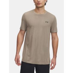 T-Shirt Męski Under Armour Koszulka Męska Sportowa Szybkoschnąca. Brązowe t-shirty sportowe męskie Under Armour, m, bez ramiączek, na fitness i siłownię. W wyprzedaży za 126.79 zł.