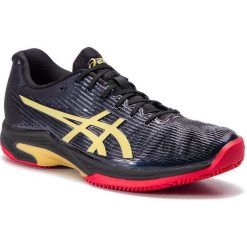Buty ASICS - Solution Speed FF L.E Clay 1041A055 Black/Rich Gold 001. Czarne buty sportowe na co dzień męskie Asics, z materiału, bez zapięcia, tenisowe. W wyprzedaży za 399.00 zł.