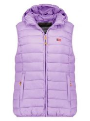 Geographical Norway Kamizelka pikowana "Vatikolor" w kolorze fioletowym rozmiar: M. Różowe kamizelki damskie Geographical Norway, m. Za 113.99 zł.