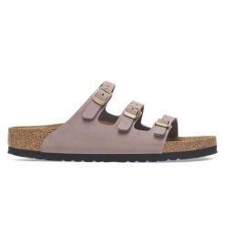 Sandały Birkenstock Florida Beżowe z regulowanymi paskami. Brązowe sandały damskie Birkenstock, bez wzorów, z materiału, bez obcasa. Za 402.70 zł.