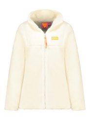 Geographical Norway Kurtka polarowa "Udolce" w kolorze kremowym rozmiar: L. Brązowe kurtki damskie Geographical Norway, l, bez wzorów, z polaru, bez kaptura. Za 113.63 zł.