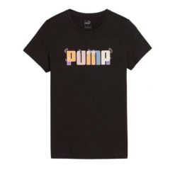 Koszulka damska PUMA ESS+ Graphic Tee. Bluzki sportowe damskie Puma, xs, bez wzorów, z bawełny, bez ramiączek. Za 89.99 zł.