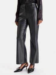 HUGO Spodnie z imitacji skóry Hamunelle-1 50546824 Czarny Flare Fit. Czarne spodnie materiałowe damskie Hugo, bez wzorów, ze skóry. Za 889.99 zł.