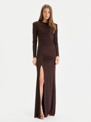 Gaudi Sukienka wieczorowa 521FD14008 Brązowy Slim Fit. Brązowe sukienki damskie GAUDI, s, bez wzorów, z syntetyku, wizytowe, bez kołnierzyka, bez ramiączek. Za 879.99 zł.