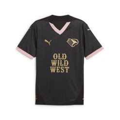 Męska koszulka wyjazdowa Palermo F.C. 24/25 PUMA Black Gold. Czarne t-shirty sportowe męskie Puma, m, z materiału, bez ramiączek, do piłki nożnej. W wyprzedaży za 314.00 zł.