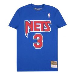 Koszulka New Jersey Nets. Niebieskie bluzki damskie Mitchell & Ness, bez wzorów, z jersey, bez kołnierzyka. Za 246.50 zł.