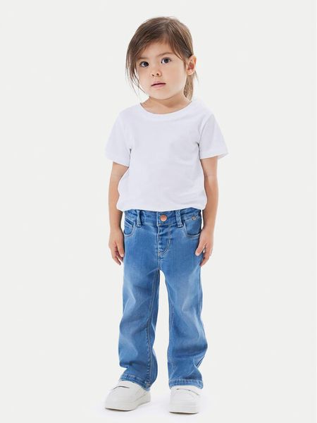 NAME IT Jeansy 13224658 Niebieski Bootcut Fit. Niebieskie spodnie dziewczęce Name it, z jeansu. Za 69.99 zł.