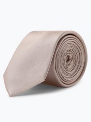 Finshley & Harding krawat z jedwabiu Mężczyźni Jedwab beżowy, ONE SIZE. Brązowe krawaty i muchy męskie Finshley & Harding, bez wzorów, z jedwabiu, eleganckie. Za 129.95 zł.