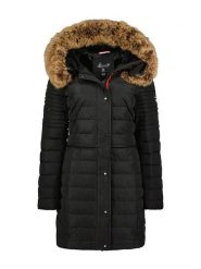 Geographical Norway Płaszcz pikowany "Charlize" w kolorze czarnym rozmiar: S. Czarne płaszcze damskie Geographical Norway, s, z aplikacjami. Za 241.56 zł.
