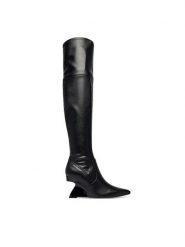 KARL LAGERFELD Kozaki Waverly KL34690 Czarny. Czarne kozaki damskie Karl Lagerfeld, ze skóry, bez obcasa, na koturnie. Za 1,279.00 zł.
