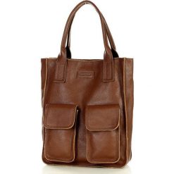 Shopper bag MARCO MAZZINI czekoladowy brąz s131v. Brązowe shopper bag damskie bez wzorów, ze skóry, na ramię, duże, bez dodatków. Za 322.05 zł.