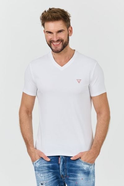 GUESS Biały męski t-shirt bawełniany Core Tee Str, Rozmiar XXL. Białe t-shirty męskie Guess, l, z aplikacjami, z bawełny, bez kołnierzyka. W wyprzedaży za 95.99 zł.