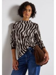 Cecil Koszulka w kolorze jasnoszaro-czarnym rozmiar: 40. Czarne bluzki damskie Cecil, bez wzorów, bez kołnierzyka. Za 118.01 zł.