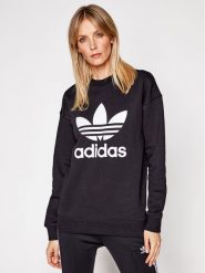 Adidas Bluza Trefoil Crew FM3272 Czarny Regular Fit. Czarne bluzy bez kaptura damskie Adidas, z bawełny. Za 159.99 zł.