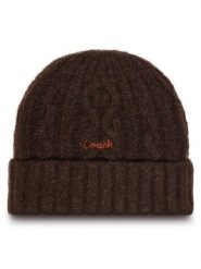 Coach Czapka CCL47 Brązowy. Brązowe czapki zimowe damskie Coach, z poliesteru. Za 259.99 zł.