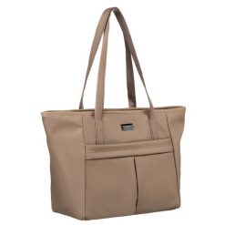 Shopperka beżowa Peterson PTN CTY-08. Brązowe shopper bag damskie Peterson, bez wzorów, ze skóry ekologicznej, na ramię, bez dodatków. Za 89.99 zł.