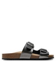 Geox Klapki D Brionia D35LSL 000BN C1357 Szary. Szare klapki damskie Geox, bez wzorów, ze skóry, bez obcasa. Za 229.99 zł.