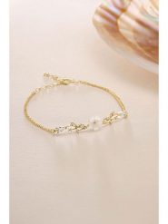 Lodie Silver Pozłacana bransoletka z elementem ozdobnym - dł. 17 cm rozmiar: onesize. Szare bransoletki damskie Lodie Silver, pozłacane. Za 110.95 zł.