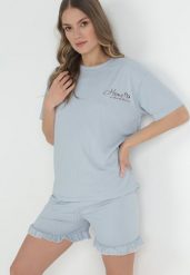 Miętowy Komplet Piżamowy 2-częściowy Zanina. Zielone piżamy damskie Born2be, xl, bez wzorów, z dzianiny, bez ramiączek. Za 39.99 zł.