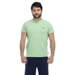 T-shirt męski z efektem sprania plaży. Zielone t-shirty męskie LEONE 1947 APPAREL, l, bez wzorów, z tkaniny, bez kołnierzyka. W wyprzedaży za 98.90 zł.