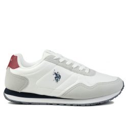 Buty męskie sportowe sneakersy U.S. Polo Assn. Białe buty sportowe na co dzień męskie U.S. Polo Assn., z jeansu, bez zapięcia, trekkingowe. Za 199.00 zł.
