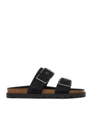 DeeZee Klapki CEO-HSCB25230318-2 Czarny. Czarne klapki damskie DeeZee, bez wzorów, z materiału, bez obcasa. Za 139.99 zł.