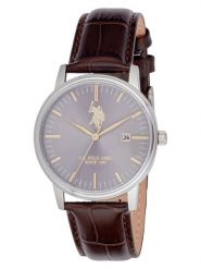 U.S. Polo Assn. Zegarek kwarcowy w kolorze srebrno-brązowo-szarym rozmiar: onesize. Brązowe, analogowe zegarki męskie U.S. Polo Assn., ze stali. Za 260.99 zł.