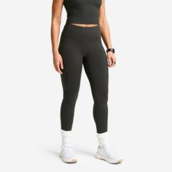 Legginsy fitness damskie Domyos wysoki stan. Szare legginsy damskie DOMYOS, l, bez wzorów, z elastanu, z podwyższonym stanem, na fitness i siłownię. Za 119.99 zł.