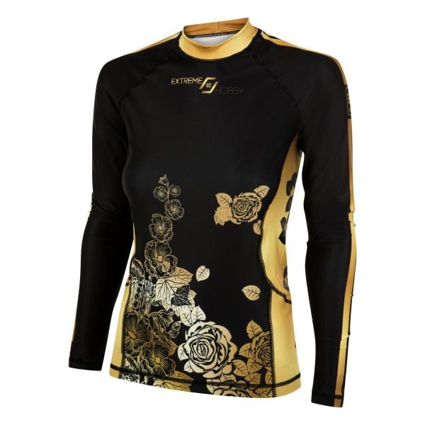 Koszulka Sportowa Rashguard damski MMA EXTREME HOBBY ROSE. Czarne bielizna termoaktywna damska EXTREME HOBBY, xl, bez wzorów, z bawełny, bez ramiączek. Za 209.00 zł.