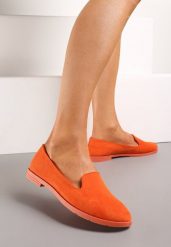 Pomarańczowe Balerinki Typu Loafersy Daphikaia. Brązowe baleriny damskie Renee, bez wzorów, bez obcasa, na płaskiej podeszwie. Za 44.99 zł.
