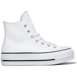 Buty sportowe damskie Converse Chuck Taylor All Star Lift Leather High. Białe buty sportowe na co dzień damskie Converse, bez wzorów, ze skóry. Za 590.00 zł.