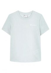 Koszulka damska CHAMPION Short Sleeve T-shirt. Niebieskie t-shirty damskie CHAMPION, l, bez wzorów, z materiału, bez kołnierzyka. Za 85.99 zł.