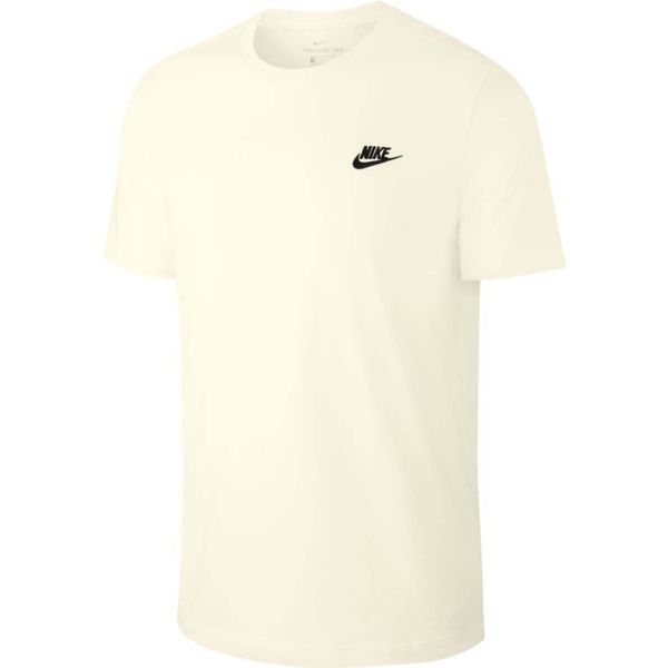 Koszulka Mężczyzna Nike Sportswear Club biały. Białe t-shirty sportowe męskie Nike, m, z bawełny, bez ramiączek, do piłki nożnej. Za 222.00 zł.
