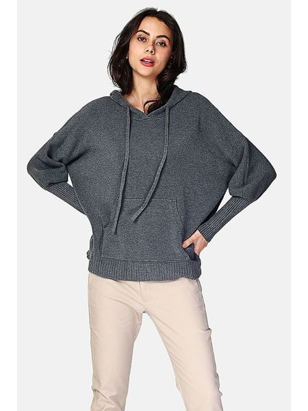 ASSUILI Sweter w kolorze antracytowym rozmiar: 40. Czarne swetry klasyczne damskie Assuili, bez kołnierzyka. Za 130.99 zł.