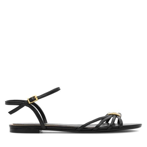 Sandały GINO ROSSI. Czarne sandały damskie Gino Rossi, bez wzorów, bez obcasa, na płaskiej podeszwie. Za 299.99 zł.