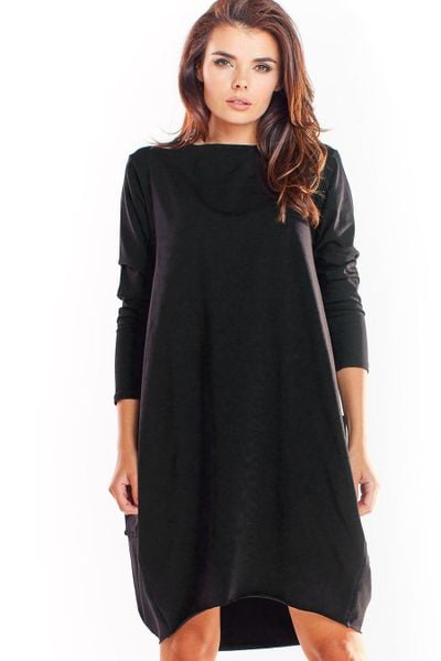 Bawełniana sukienka oversize z długim rękawem czarna. Czarne sukienki damskie Infinite You, do pracy, na jesień, l, bez wzorów, z bawełny, biznesowe, z asymetrycznym kołnierzem, bez ramiączek, mini, asymetryczne. Za 229.00 zł.