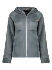 Geographical Norway Kurtka polarowa "Ulotta" w kolorze szarym rozmiar: XL. Szare kurtki damskie Geographical Norway, xl, bez wzorów, z polaru, bez kaptura. Za 112.83 zł.