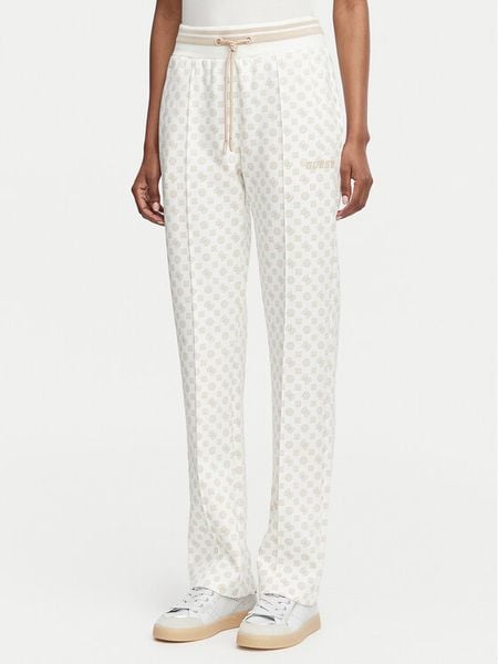 Guess Spodnie dresowe V5YB20 KB212 Kremowy Regular Fit. Białe spodnie dresowe damskie Guess, m, z aplikacjami, z dresówki. Za 394.99 zł.